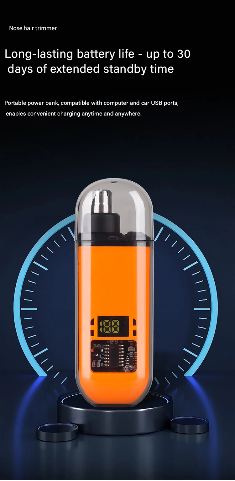 New Nose Hair Trimmer TX05, Mini Portable Electric Clipper,USB Rechargeable, Low Noise, Compact, Washable, Travel Grooming Tool