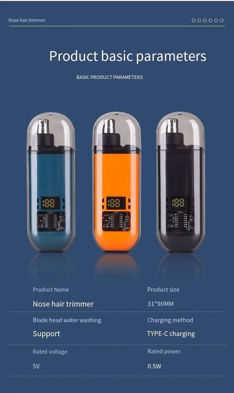 New Nose Hair Trimmer TX05, Mini Portable Electric Clipper,USB Rechargeable, Low Noise, Compact, Washable, Travel Grooming Tool