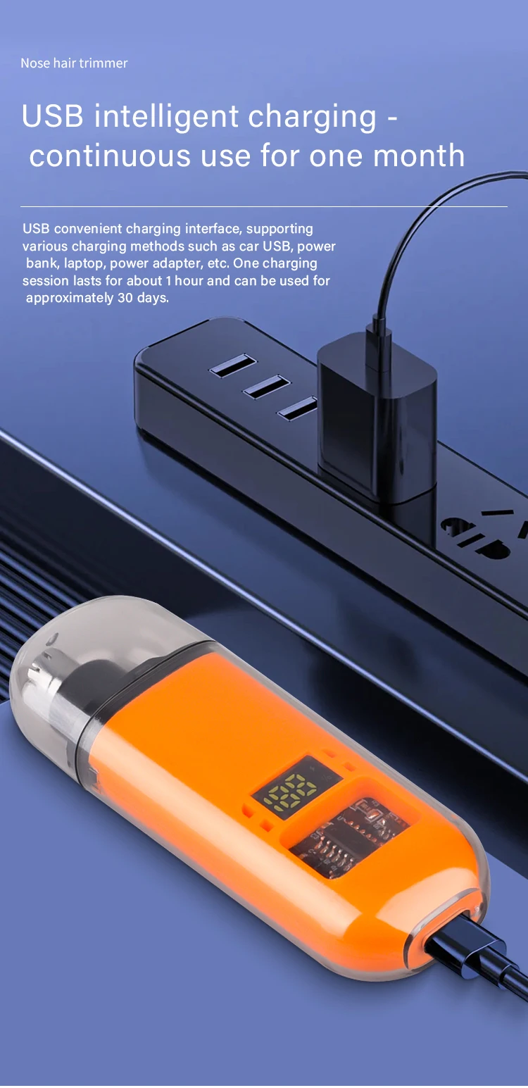New Nose Hair Trimmer TX05, Mini Portable Electric Clipper,USB Rechargeable, Low Noise, Compact, Washable, Travel Grooming Tool