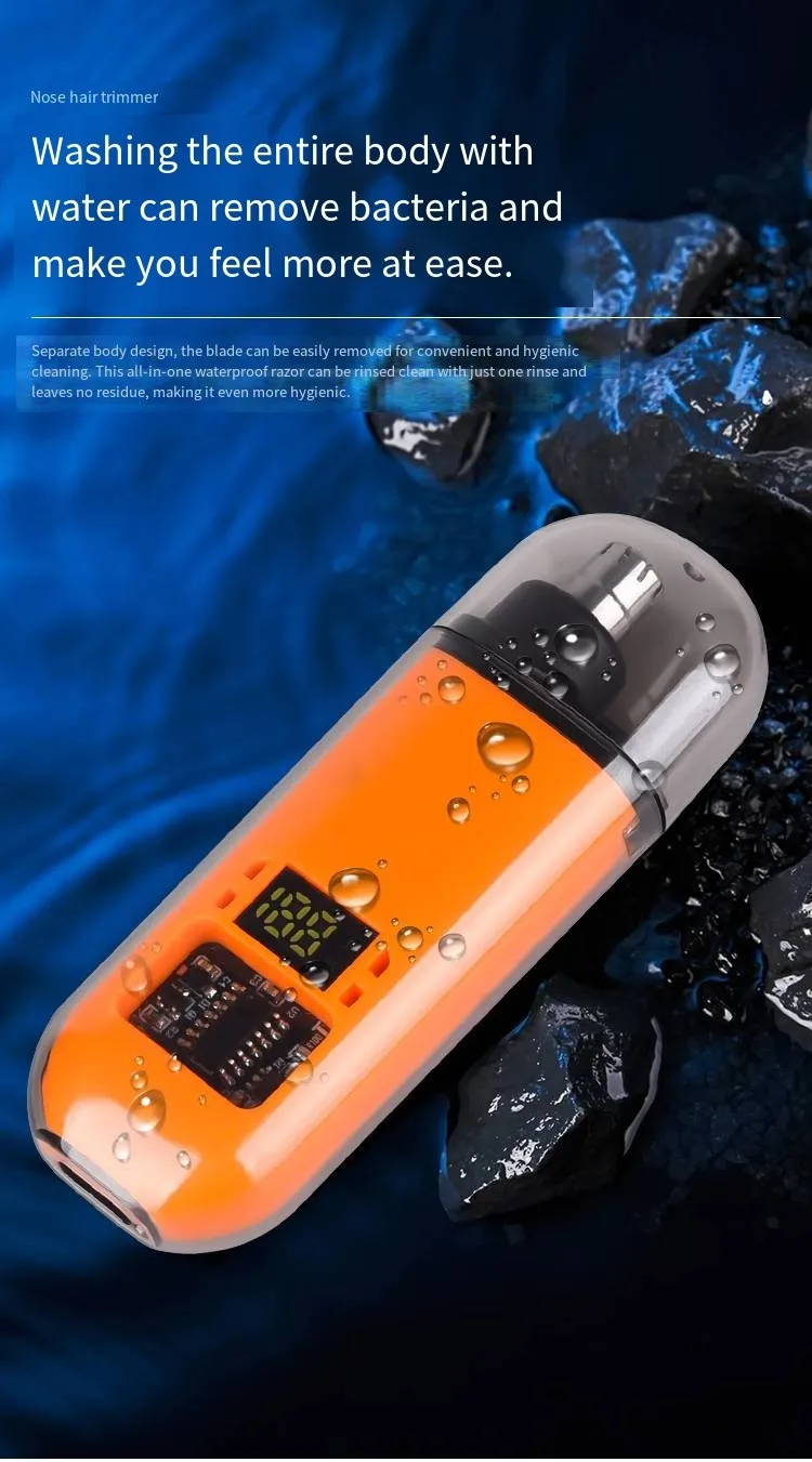 New Nose Hair Trimmer TX05, Mini Portable Electric Clipper,USB Rechargeable, Low Noise, Compact, Washable, Travel Grooming Tool