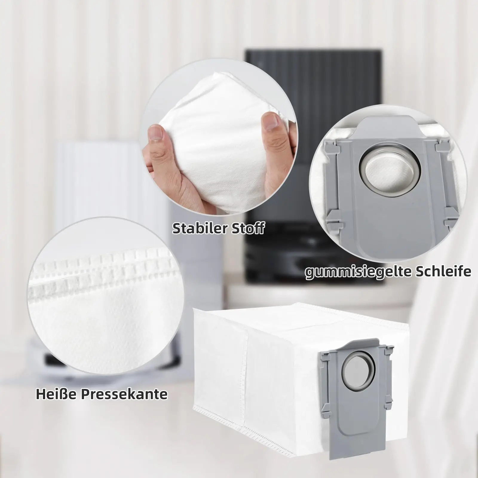 Vacuum Cleaner Bags for Roborock QV 35A, Qrevo S5V, Saros 10/10R, Z70, Curv/Curvx, Q Revo S/Pro/Plus/MaxV/Edge/S5X