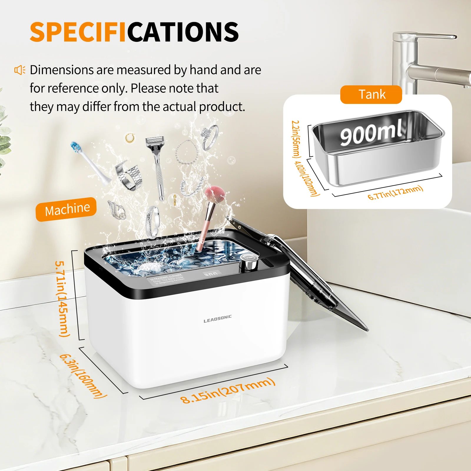 900ml Ultrasonic Cleaner Portable Cleaning Washing Machine 60W Lave-Dishes Ultrasound Bath Sonic Home Appliance 220V EU Plug