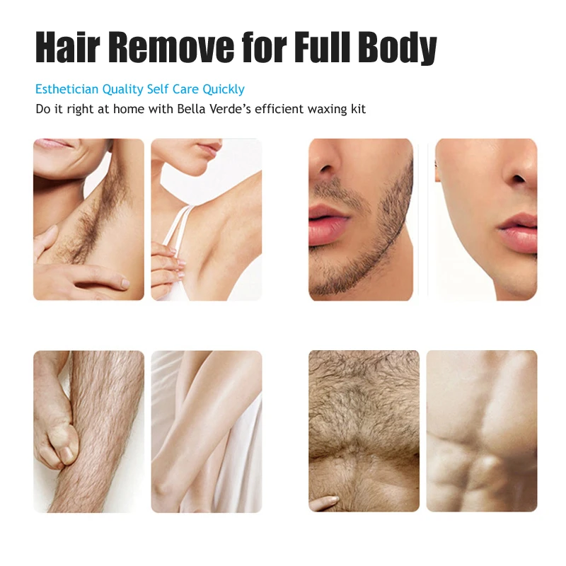 500ML Wax Heater Set For Body Hair Removal Unisex / Black And White Color Electric Display Screen Wax Heater / 200g Wax Beans