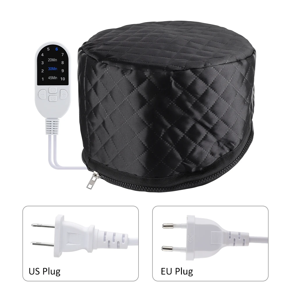 Electric Hair Steamer Cap Hair Heating Hat 3 Time Setting10-Level Heat Home Use Thermal for Deep Conditioning Hair Care SPA Cap