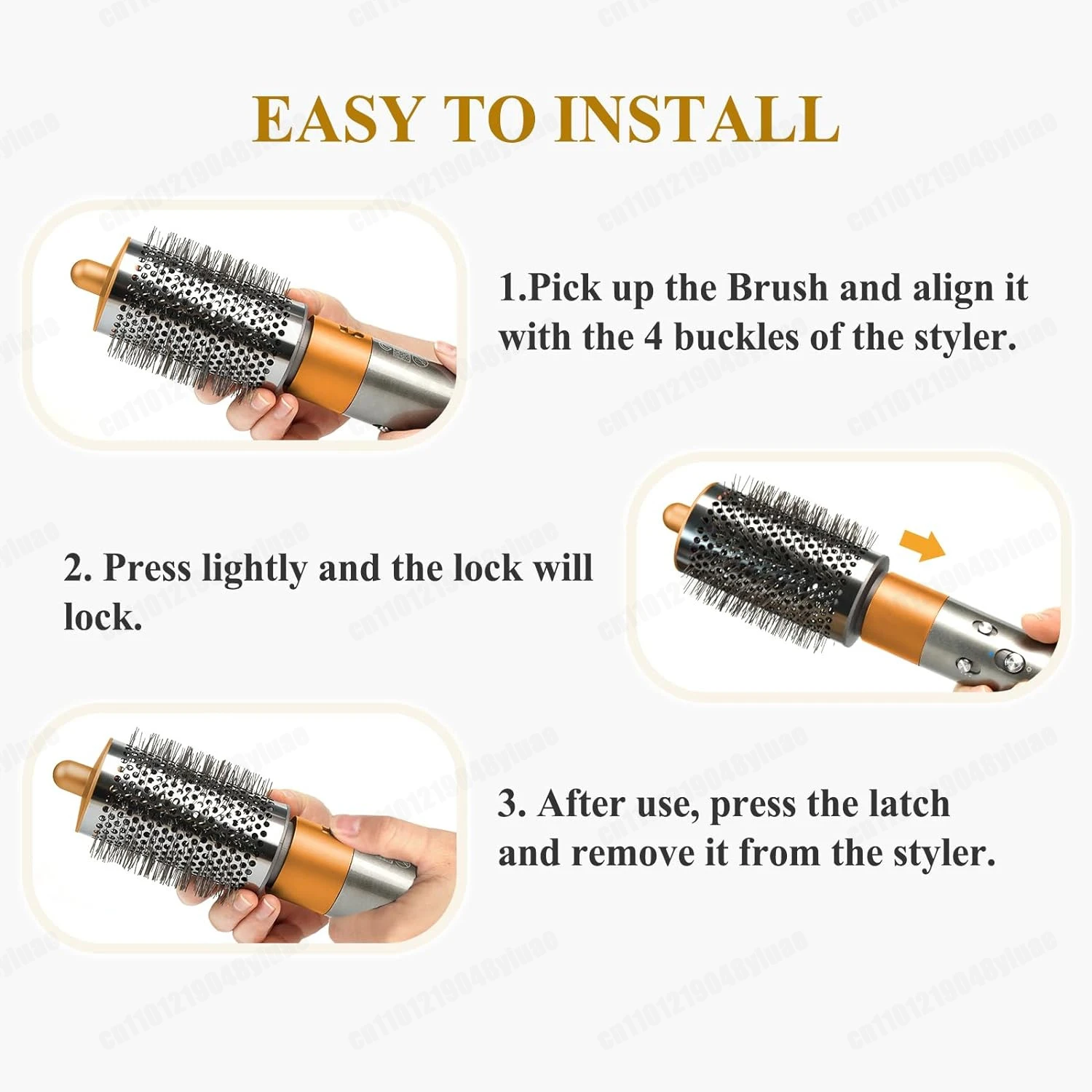 Round Volumizing Brush 20/38/55MM for Dyson for Airwrap HS01/HS05 Volumizer Curling Brush Attachment Rose&Gold Oval Round Brush