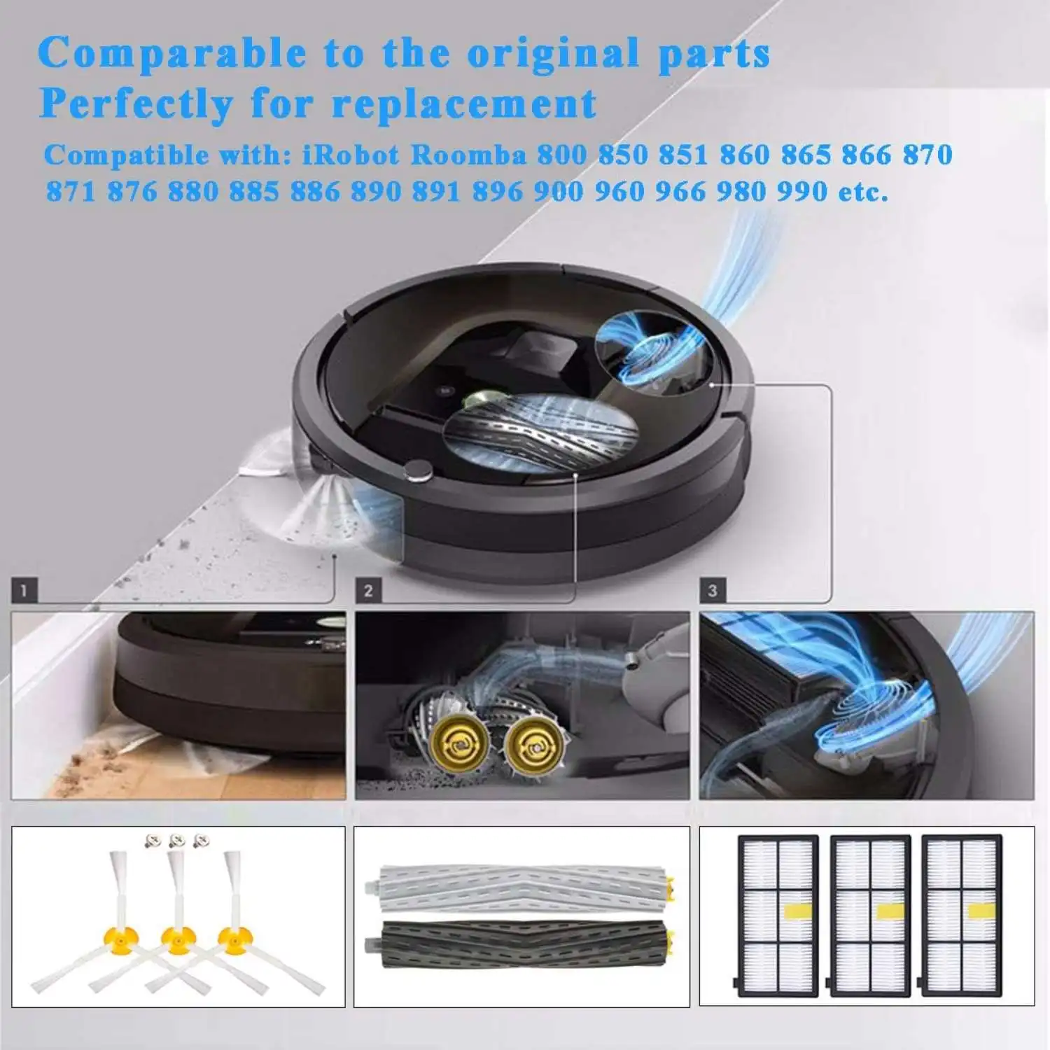 For IRobot Roomba 800/900 Series 800 850 860 865 866 870 880 886 890 900 950 960 965 966 967 970 980 996 Spare Parts Accessories