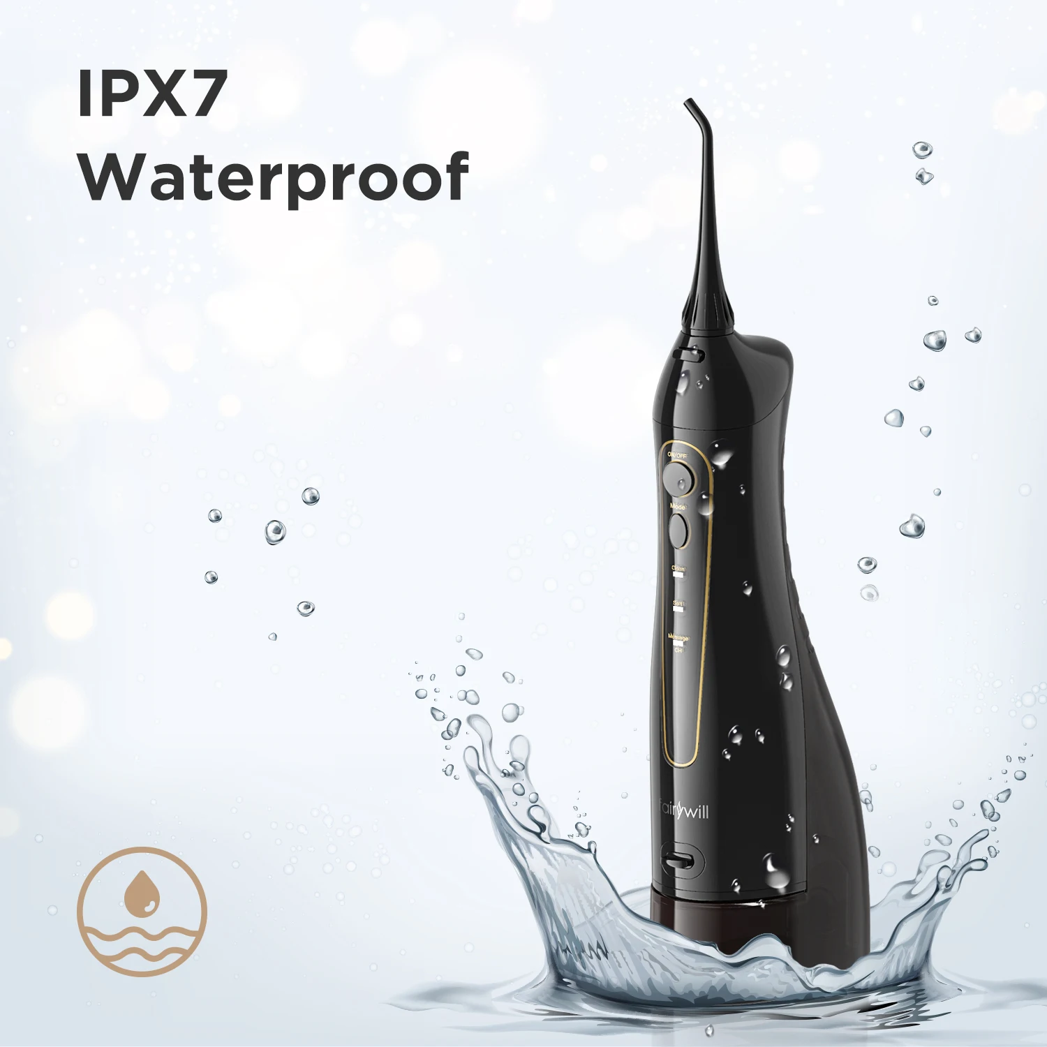 Fairywill 5020E Water Flosser Teeth 300ML Oral Irrigator Rechargeable Portable Dental 3 Modes Water Tank Waterproof Teeth Cleane