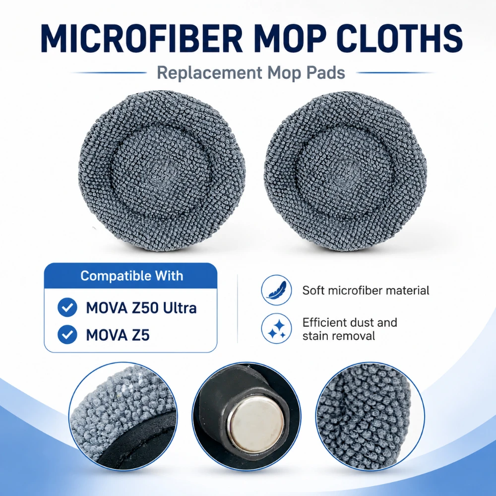 For Mova Z50 Ultra and Z5 Microfiber Mop Cloths Vacuum Accessories