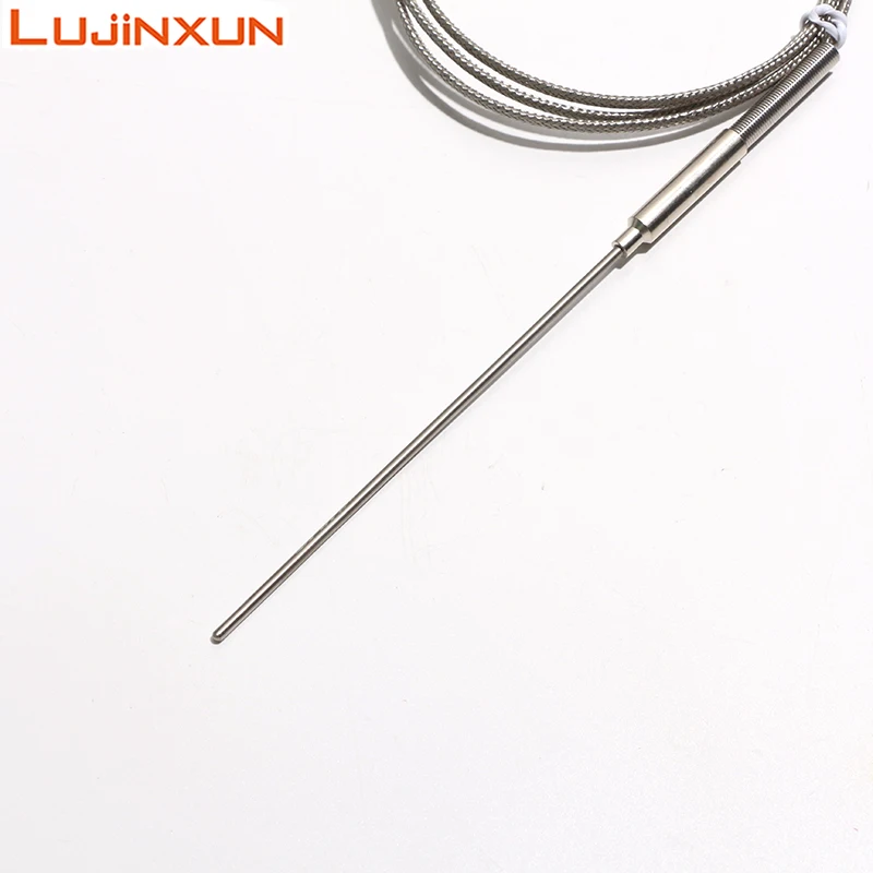 LUJINXUN Armoured Thermocouple Probe Dia.1-5mm Length 50-300mm WRNK-191 K Temperature Sensor with Mini Plug 0-1100 Degree 1pc