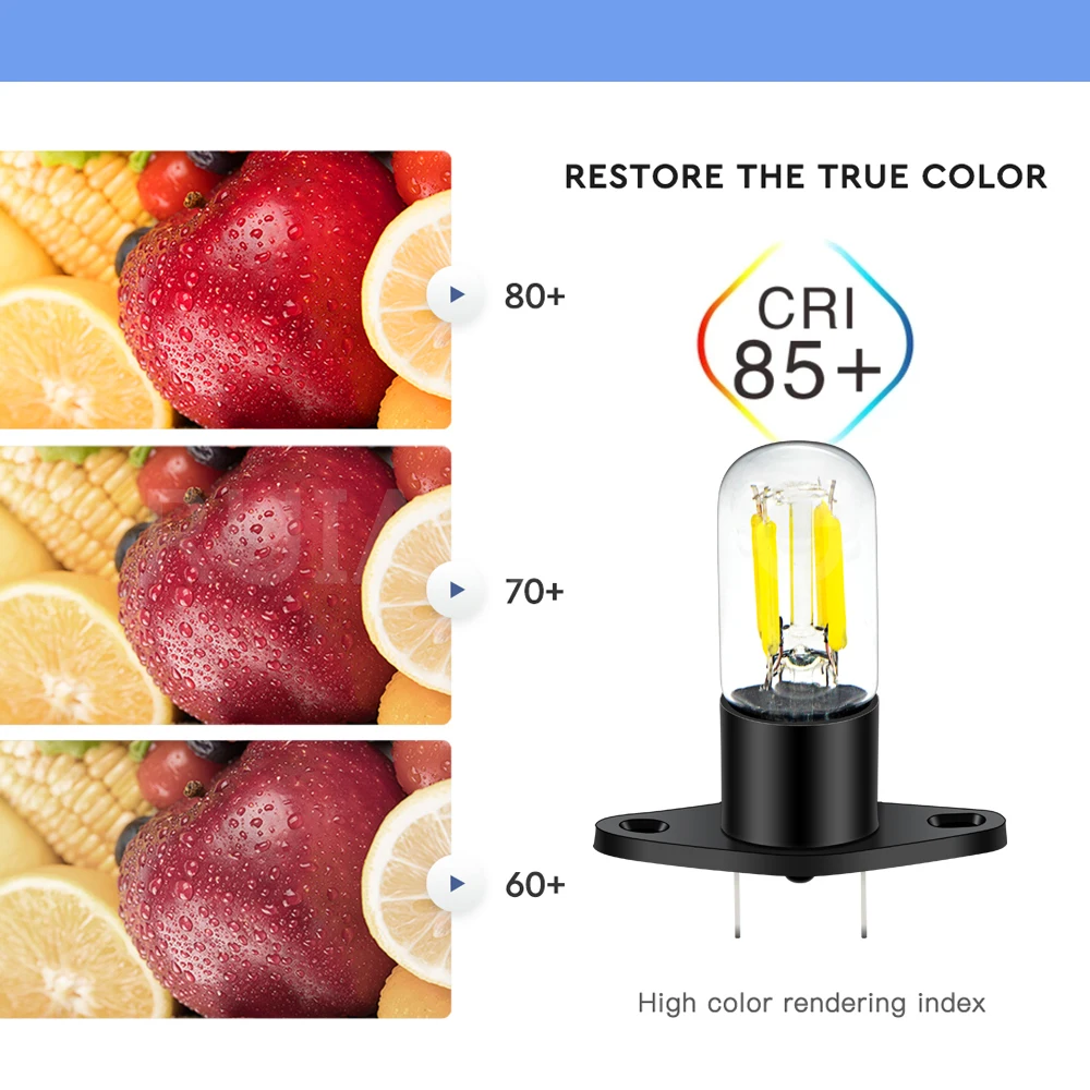 1PC T170 Household AC220-250V 20W LED Microwave Oven Lighting Bulb Small Appliance Bulb For Oven Stove Refrigerator With Base