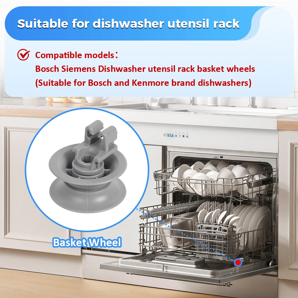Universal Dishwasher Basket Wheels 12PCS Kit Dishwasher Top Basket Wheels For Siemens/Neff/Bosch/Indesit/Junker/Constructa Part