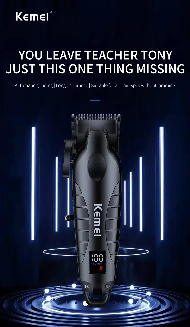 Kemei New Professional Cutting Machine Electric Shaver Hair Trimmers with LCD Display Men's Hair Clipper KM-2290 KM-2293 KM-T95