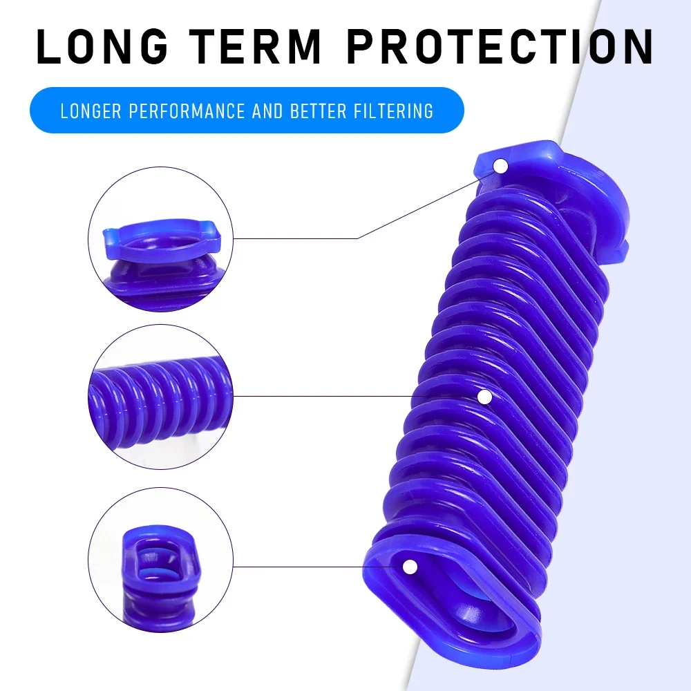 1-8pc Soft Roller Duct Rubber Hose With Repair Tool for Dyson V6 V7 V8 V10 V11Vacuum Cleaner Soft Drum Head Blue Hose Spare Part
