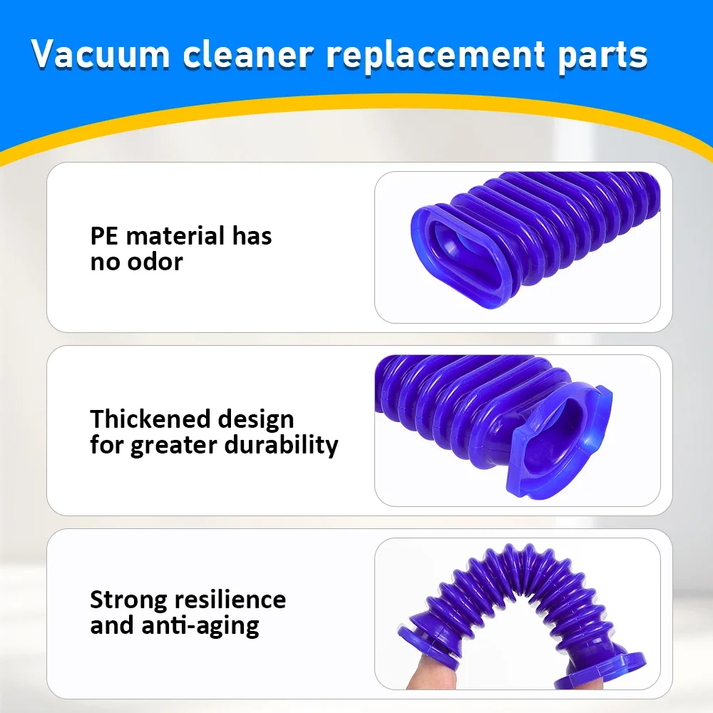 1-8pc Soft Roller Duct Rubber Hose With Repair Tool for Dyson V6 V7 V8 V10 V11Vacuum Cleaner Soft Drum Head Blue Hose Spare Part