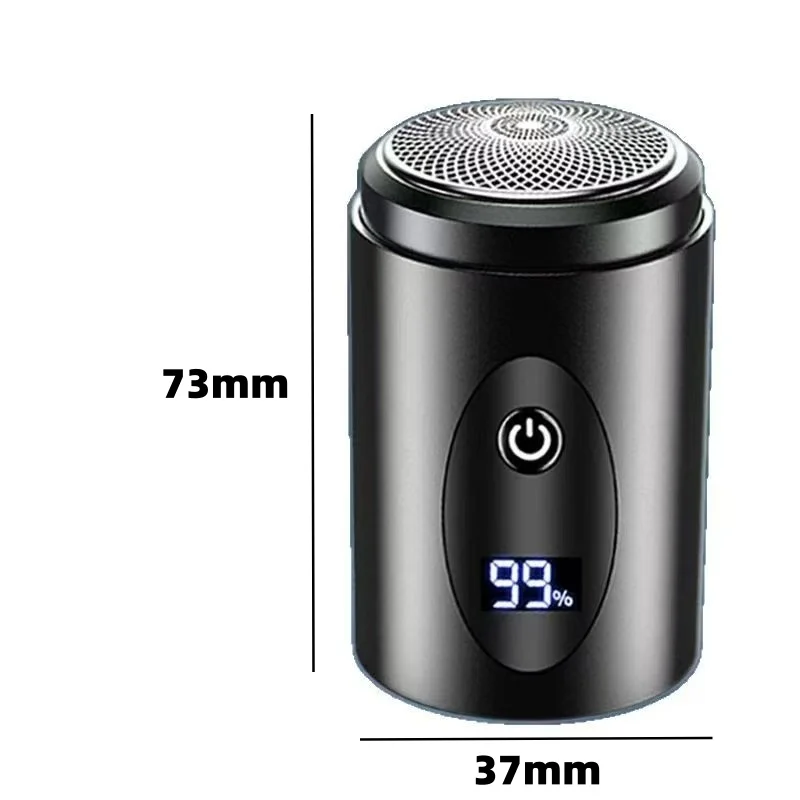 211-Portable Travel & Home Washable Electric Razor - USB Mini Men's Shaver with Alloy Body & Digital Display