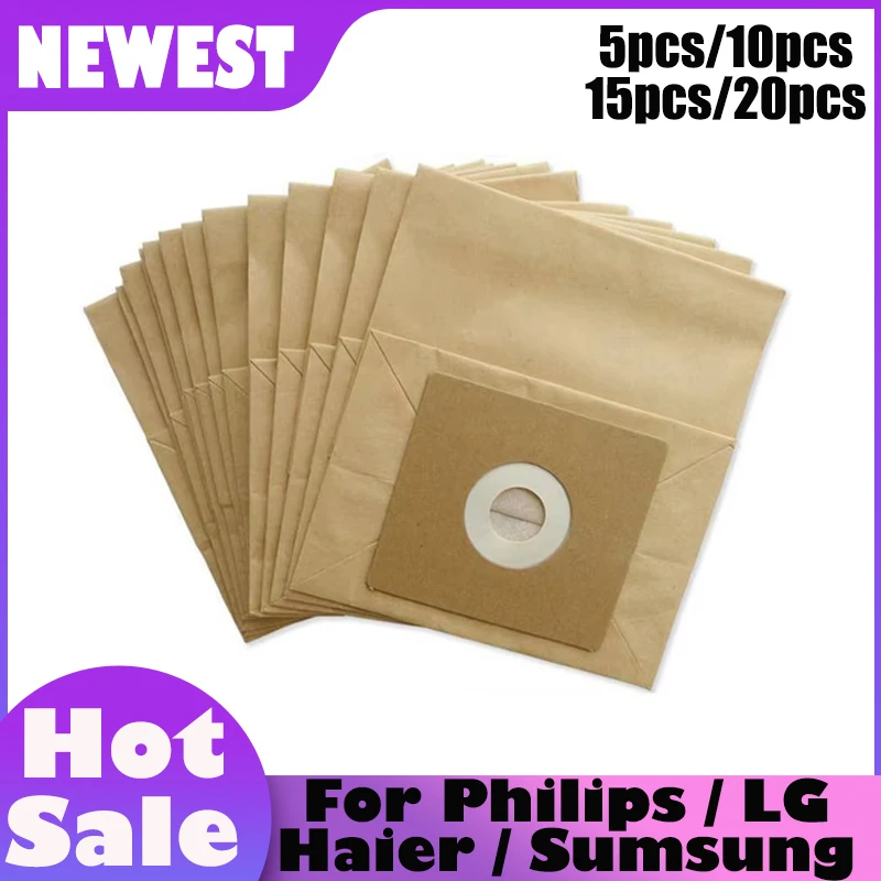 Paper Dust Bags For Philips For LG For Haier For Samsung Vacuum Cleaner Dust Bags Kits Replacement 110mmx100mm