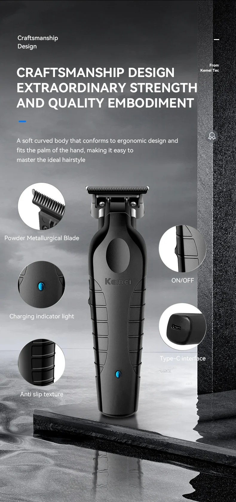 Kemei Hair Clipper Km-2299 Km-1757 Km-TX10 Hair Trimmer Machine Local Cooling Professional Haircut Machine 0 mm Clippers Set