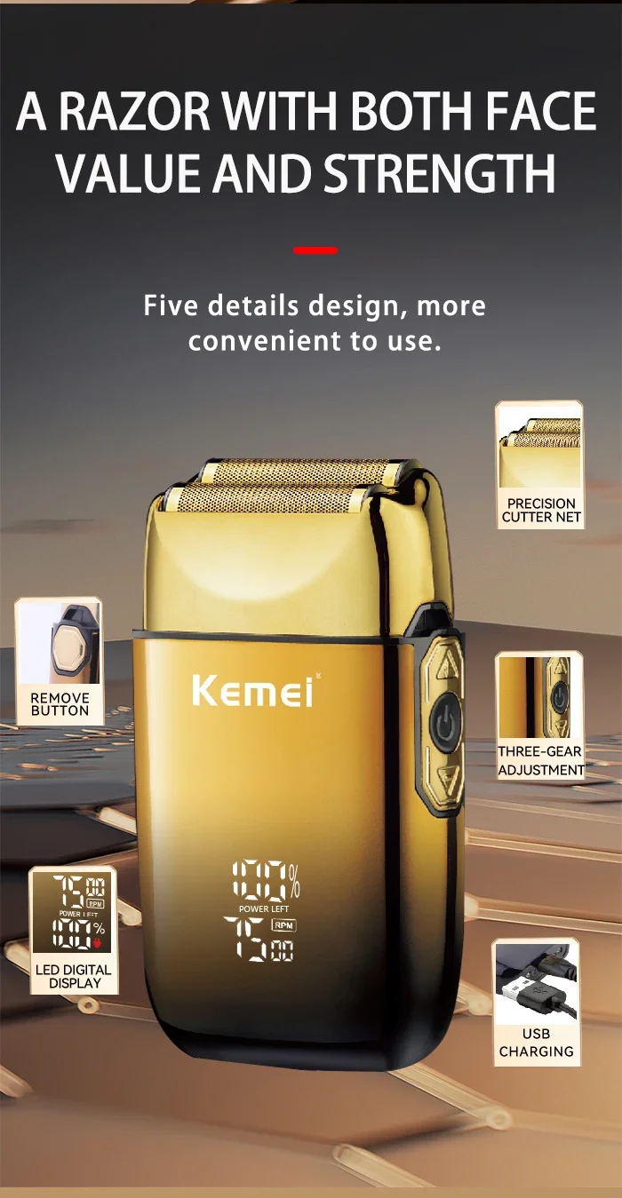 Kemei Hair Clipper Km-2299 Km-1757 Km-TX10 Hair Trimmer Machine Local Cooling Professional Haircut Machine 0 mm Clippers Set