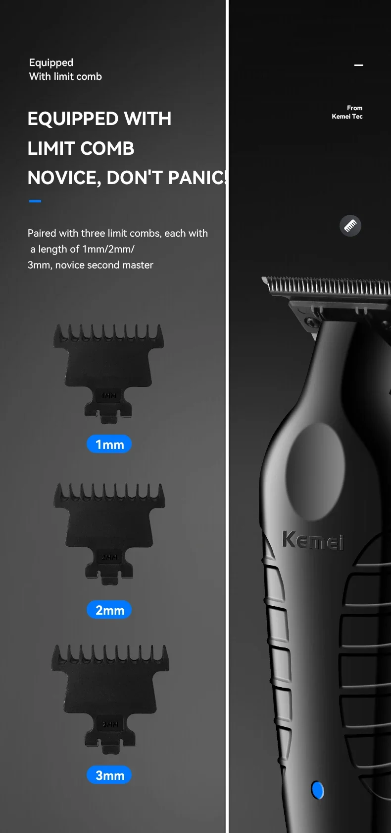 Kemei Hair Clipper Km-2299 Km-1757 Km-TX10 Hair Trimmer Machine Local Cooling Professional Haircut Machine 0 mm Clippers Set
