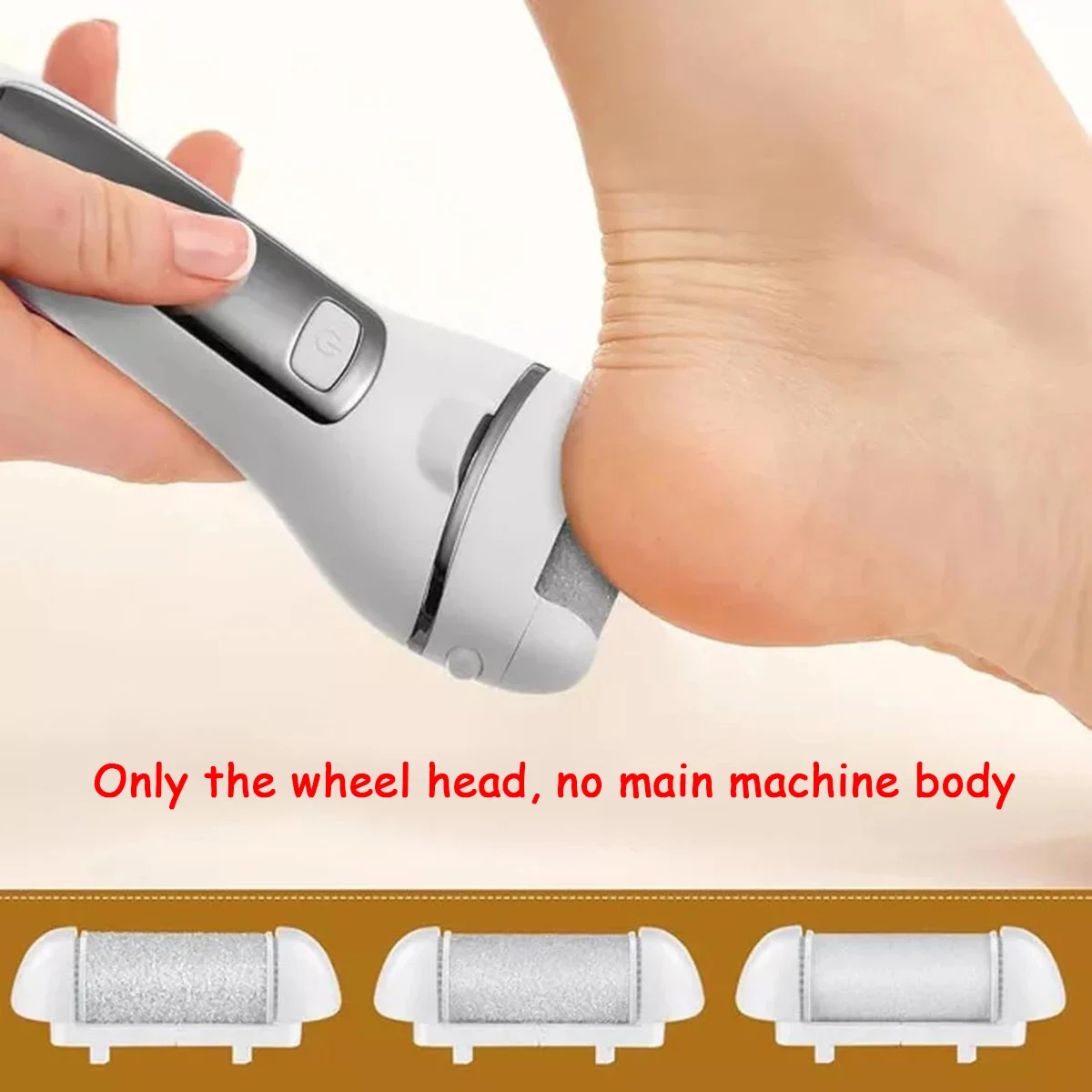 3PC Replacement Roller Heads for Pedi Foot File, Callus Shaver, Pedicure Kit for Cracked Heels and Dead Skin