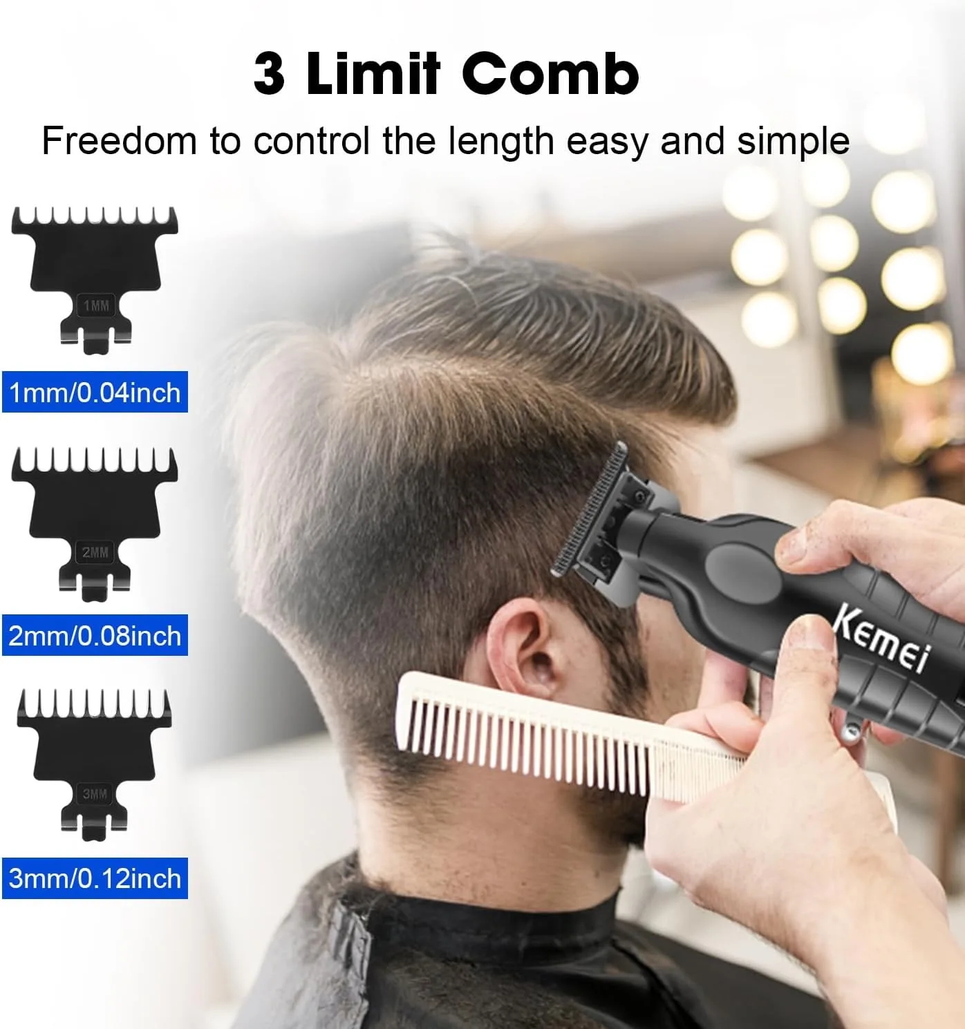 Kemei 2293 Professional Barber Hair Trimmer Cordless Men Rechargeable Hair Clippers Electric Finish Cutting Machine Fit Babyliss
