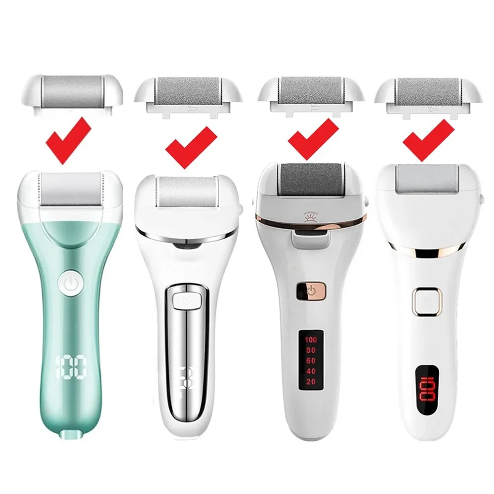 Black Foot Care Tool Heads, Hard Skin Remover, Refill Rollers for Cracked Heels Calluses and Dead Skin Removal, 6 Pcs
