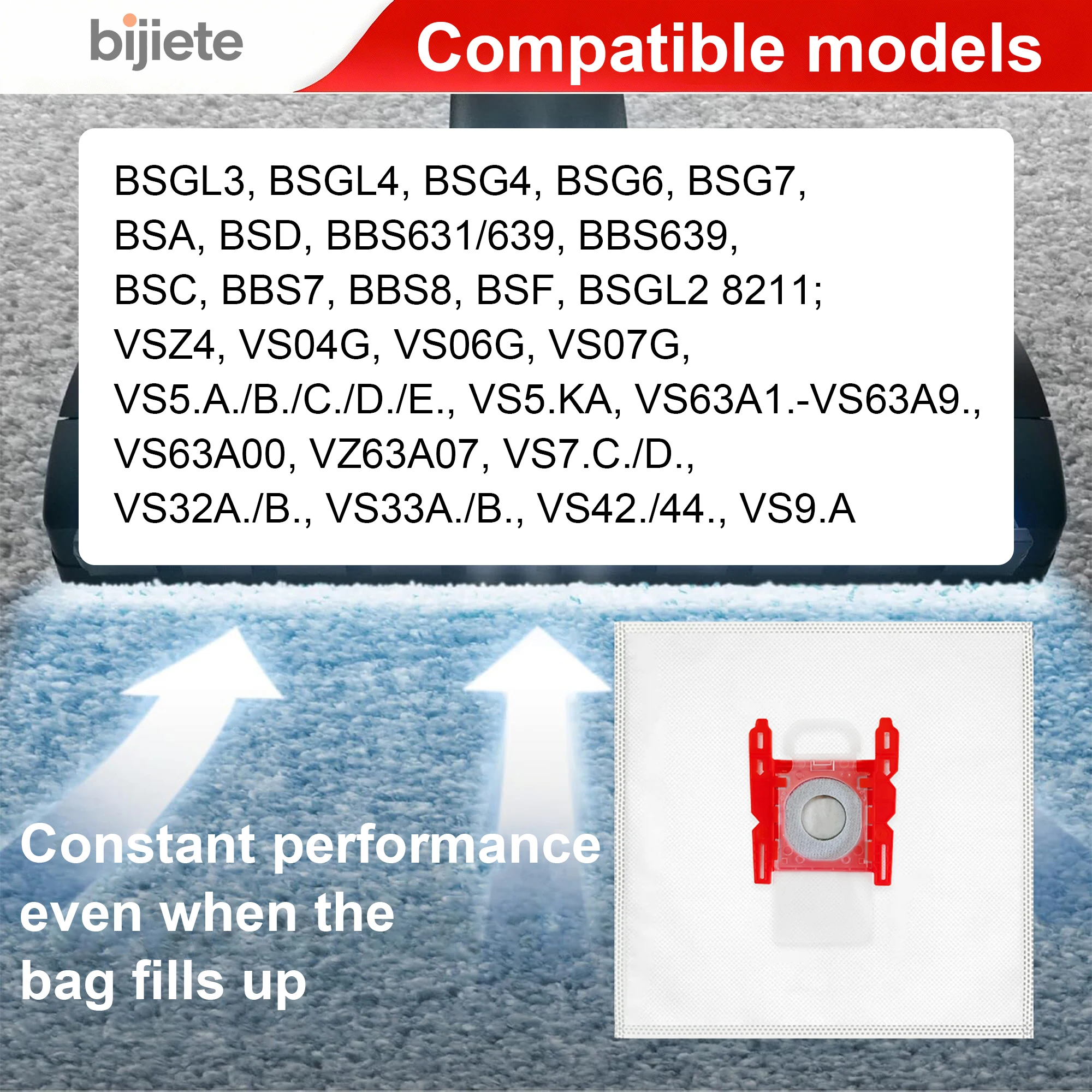 PowerProtect Bags for Bosch Type G All Vacuum Cleaner, BBZ41FGALL  [Energy Class B], Vacuum Cleaner Bags for Bosch Type G