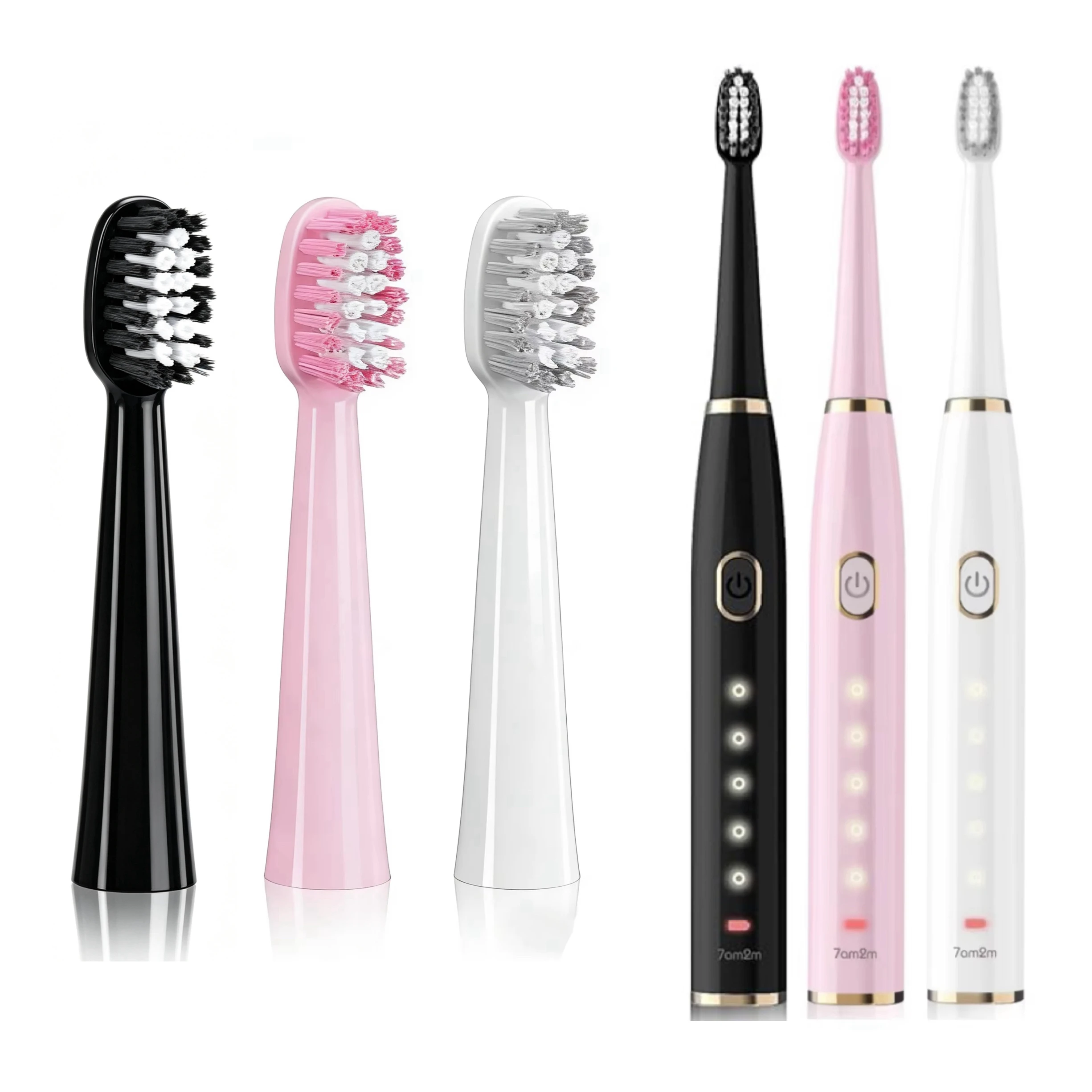 Replacement Brush Heads For 7AM2M AM106 Sonic Electric Toothbrush Vacuum Soft DuPont Bristle Nozzles