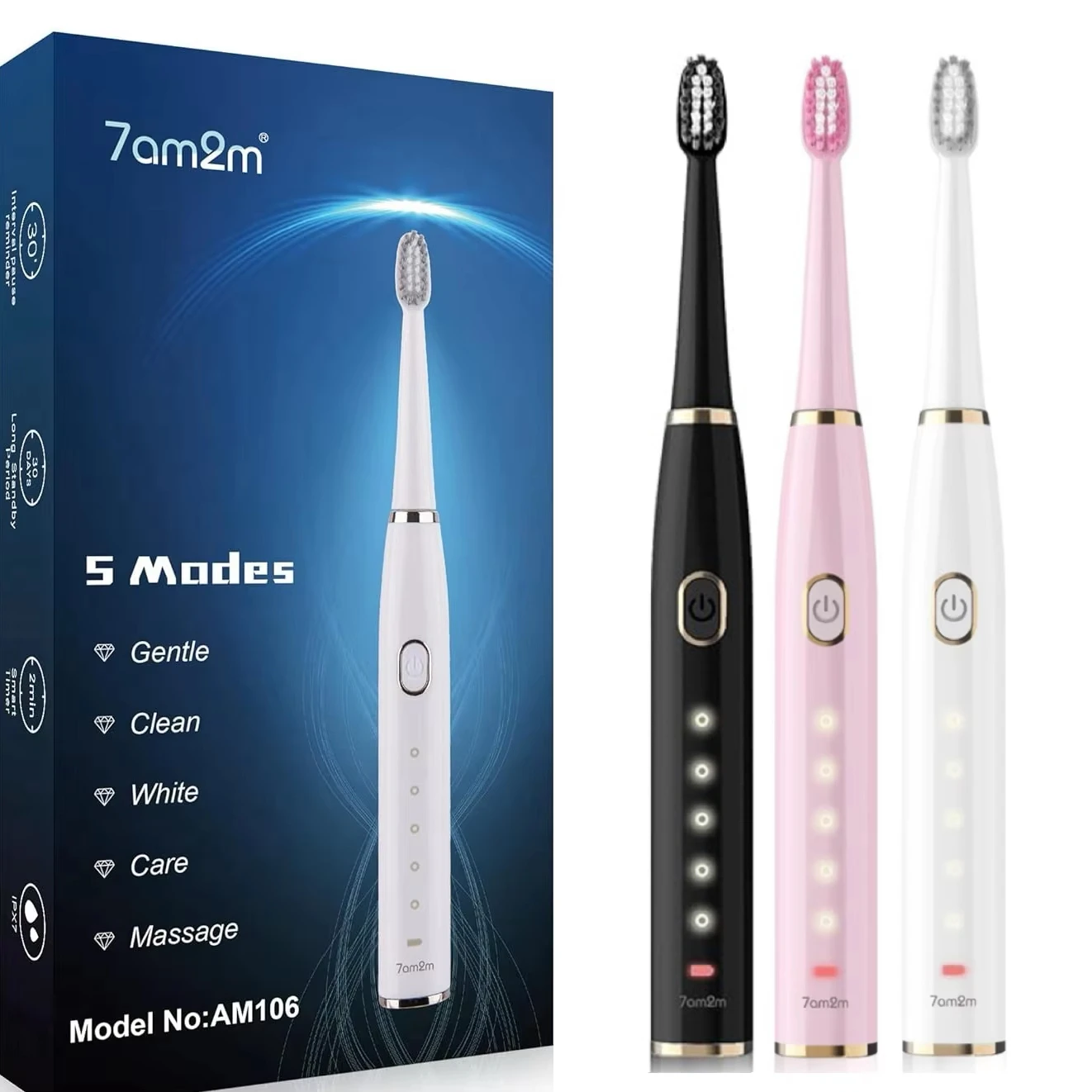 Replacement Brush Heads For 7AM2M AM106 Sonic Electric Toothbrush Vacuum Soft DuPont Bristle Nozzles