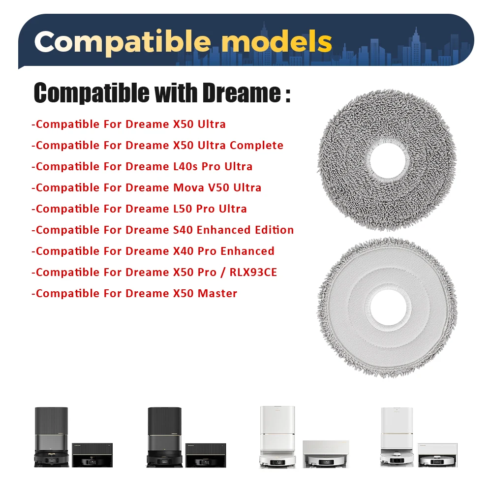 Mop Pad For Dreame L10/L20/L30 Ultra/X10/X40/X50 Ultra/X20/X30/X40/X50 Pro/S10 Pro For Xiaomi Mijia Omni X10+ X20+/Mop 3S Part