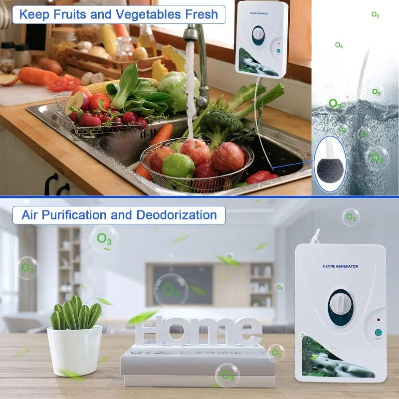 600mg Ozone Generator Water Ozonator O3 Ozone Machine 600mg/h for Home Air, Water, Fruits, Vegetables Clean EU US Plug