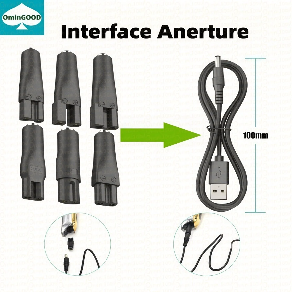 NEW 8PCS Power Cord 5V Replacement USB Adapter Charger Suitable for All Kinds Hair Clippers Beard Trimmers Shavers