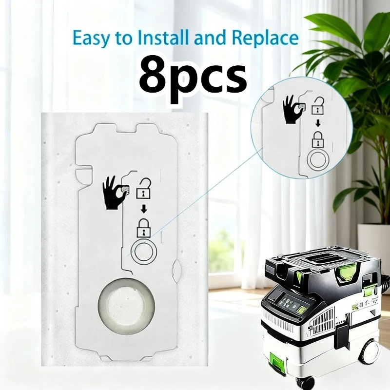 8pcs FeStool Series Vacuum Cleaner Dust Bags. Compatible for FeStool CT MINI, CT MID, and CT 15 Filter Bags.