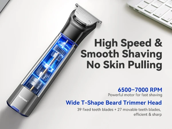 Kensen S38 Electric Hair Trimmer for Men 6 in 1 Body Hair Shaver Nose Beard Trimmer IPX6 Waterproof Hair Cutting Machine Barber