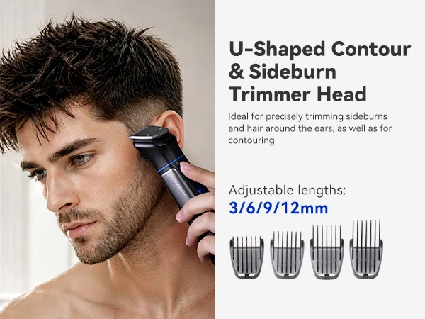 Kensen S38 Electric Hair Trimmer for Men 6 in 1 Body Hair Shaver Nose Beard Trimmer IPX6 Waterproof Hair Cutting Machine Barber