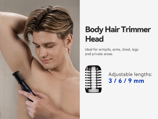 Kensen S38 Electric Hair Trimmer for Men 6 in 1 Body Hair Shaver Nose Beard Trimmer IPX6 Waterproof Hair Cutting Machine Barber