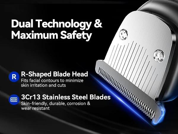 Kensen S38 Electric Hair Trimmer for Men 6 in 1 Body Hair Shaver Nose Beard Trimmer IPX6 Waterproof Hair Cutting Machine Barber