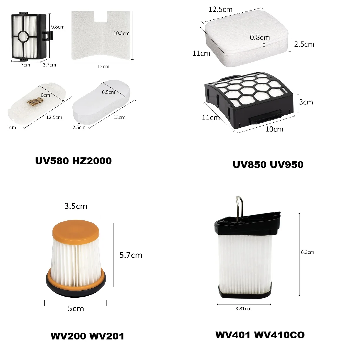 Foam & HEPA Filter For Shark NV350 NV600 NV650 NV680 HZ2000 UV850 WV200 WV401 HV380 IZ361H IF200 Vacuum Cleaner