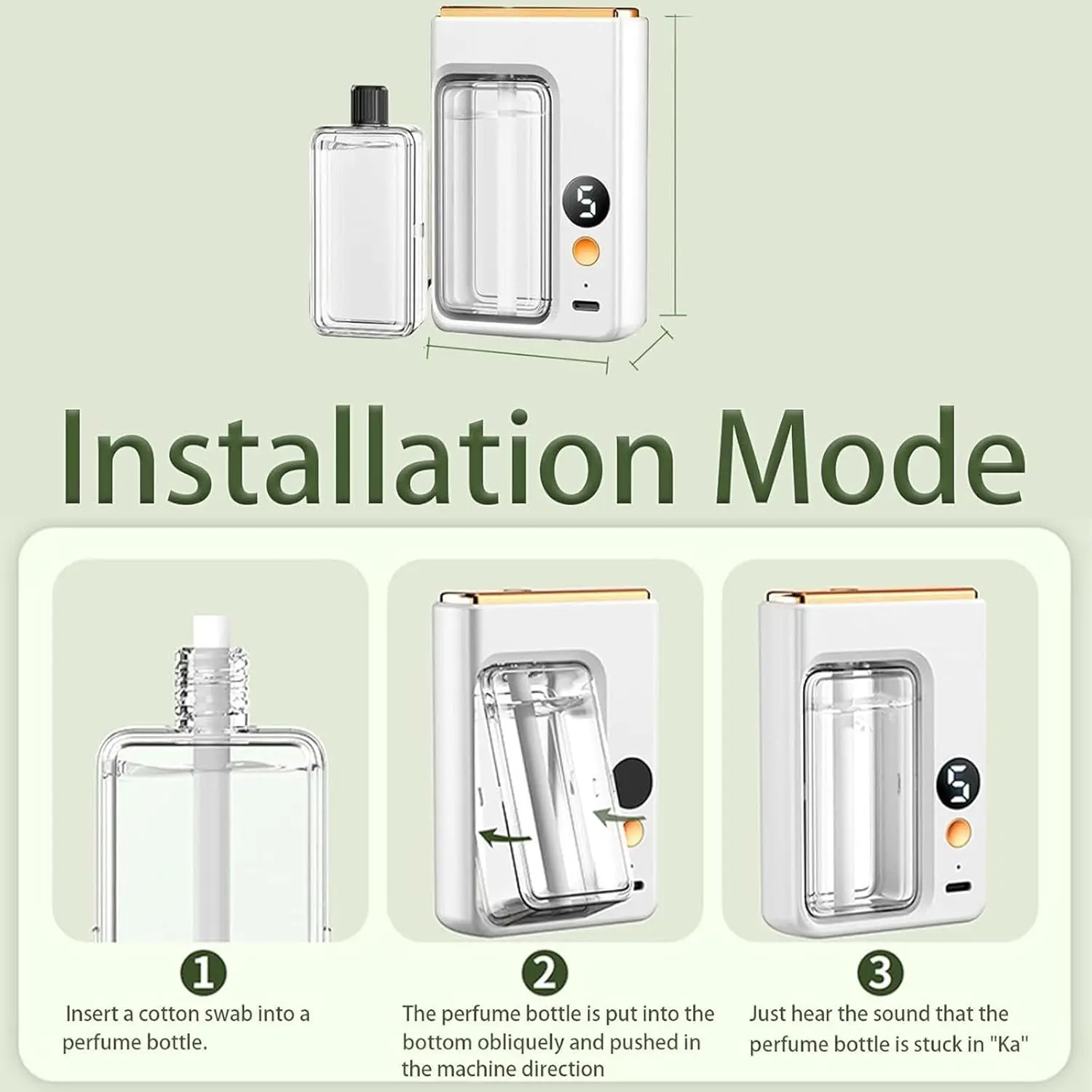 Automatic Aromatherapy Diffuser with 40ml Essential Oil 5-Speeds Air Freshener Spray Dispenser Rechargeable Humidifier for Home