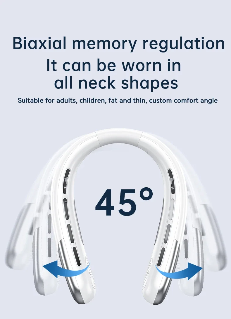 Lenovo Portable Neck Air Conditioner 5 Speed Ultra Hanging Neck Fan Rechargeable Semiconductor Refrigeration Leafless Fan 2026