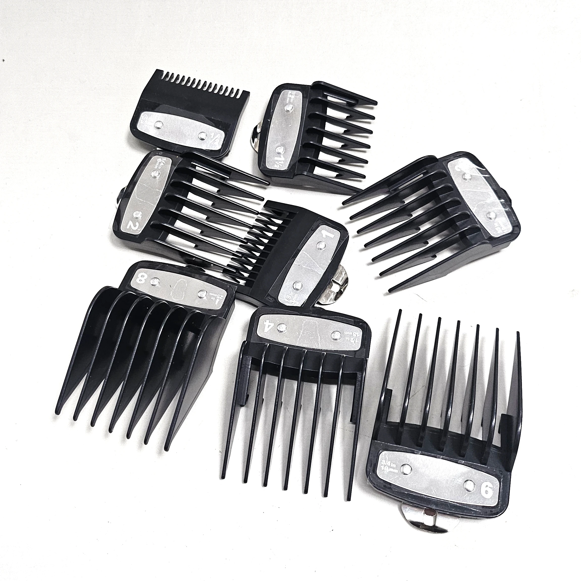 Metal Clip Clipper Guards Combs for Wahl Professional Guides Compatible with Magic Clip, Senior, Legend, Super Taper - Black