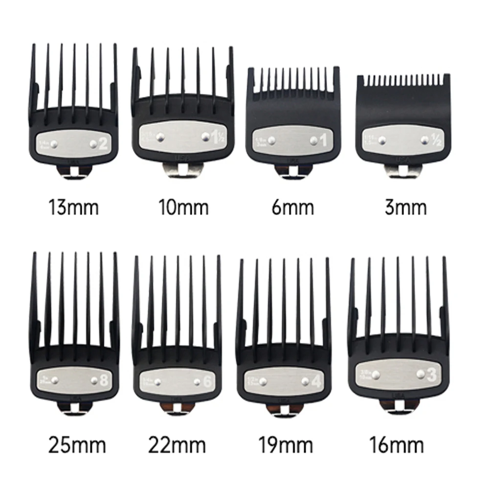 Professional Hair Clipper Limit Guide Comb for Wahl Trimmer Barber Guide Comb Haircut Tool Clipper Limit Combs Black/Clear