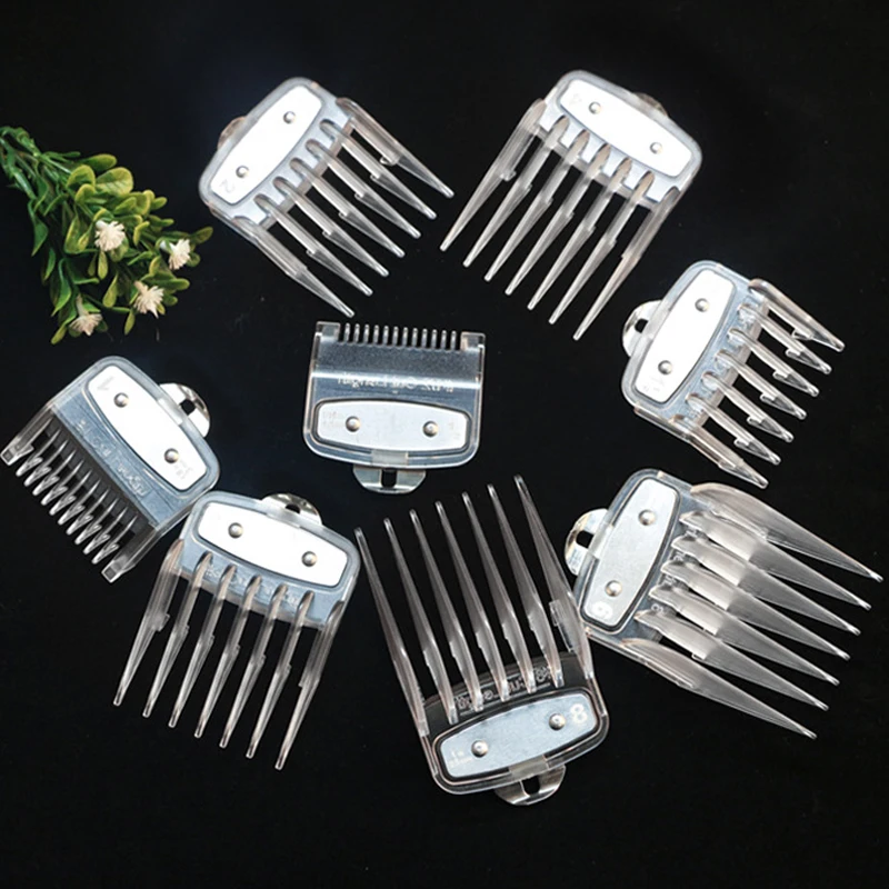 Professional Hair Clipper Limit Guide Comb for Wahl Trimmer Barber Guide Comb Haircut Tool Clipper Limit Combs Black/Clear