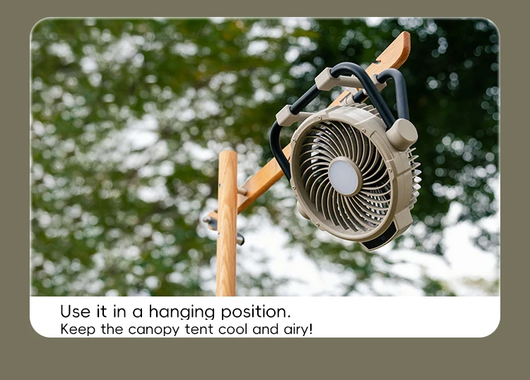 Portable 6 in 1 Outdoor Camping Fan 10000mAh Rechargeable Wireless Tent Ceiling Fan 5 Speed Adjustment Remote Control LED Light