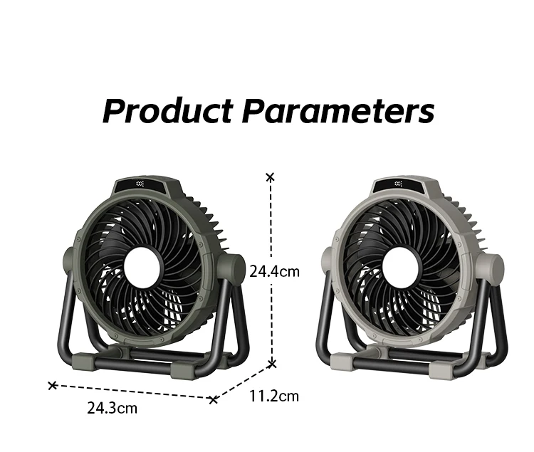 Portable 6 in 1 Outdoor Camping Fan 10000mAh Rechargeable Wireless Tent Ceiling Fan 5 Speed Adjustment Remote Control LED Light