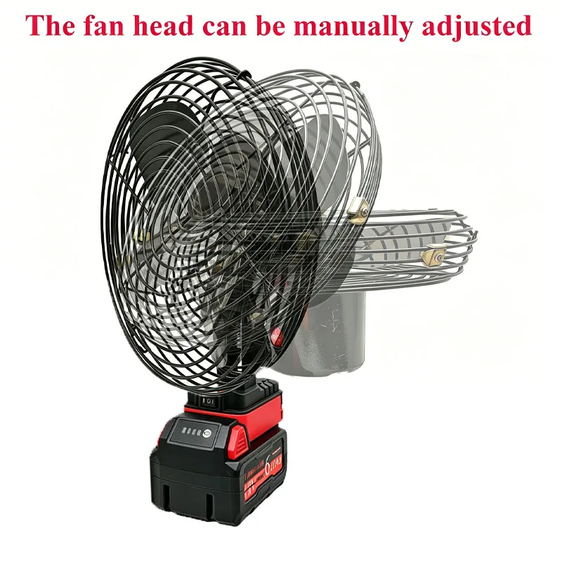 Camping Fan Outdoor Fishing Desktop Metal Strong Wind Fan For Makita For Dewalt For Milwaukee 18V Lithium Ion Battery For M18