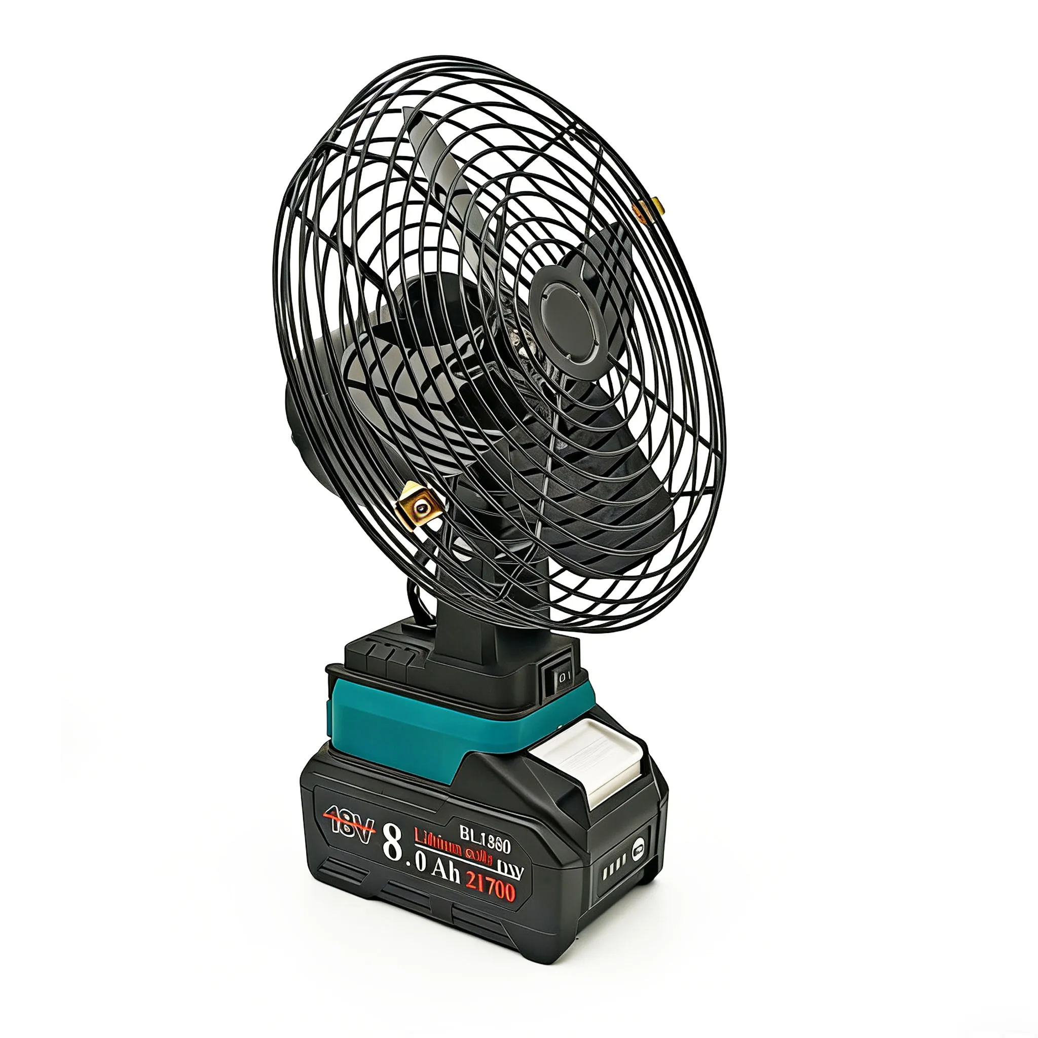 Camping Fan Outdoor Fishing Desktop Metal Strong Wind Fan For Makita For Dewalt For Milwaukee 18V Lithium Ion Battery For M18