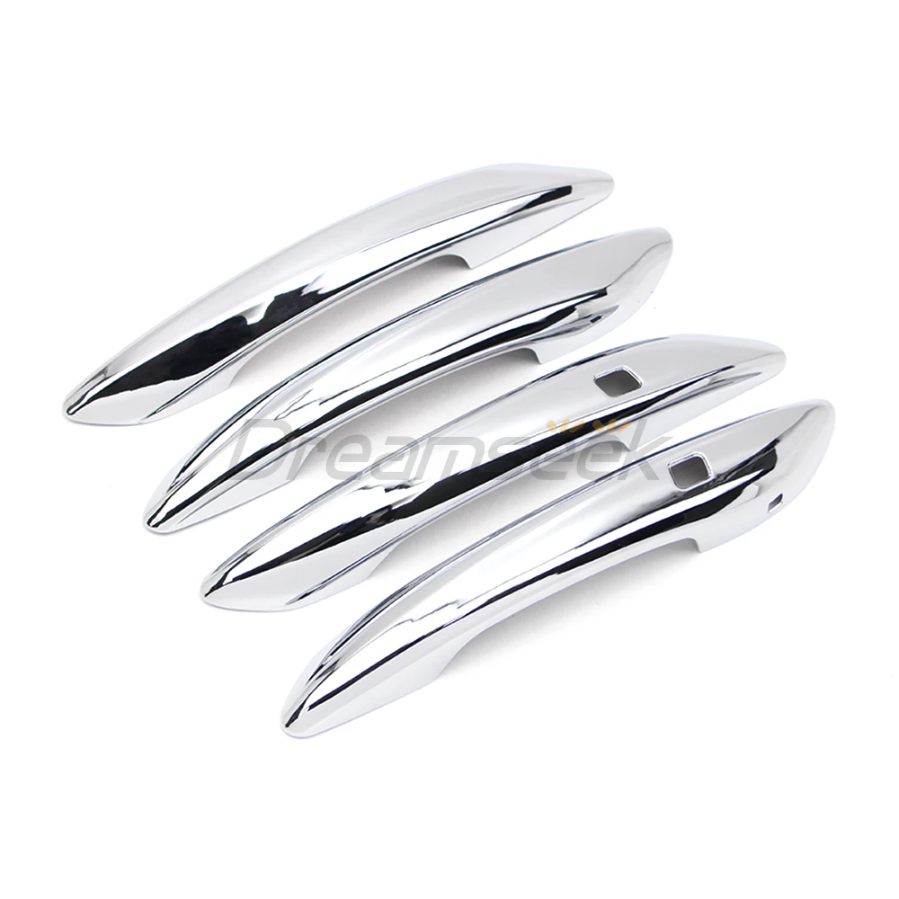 4PCs Door Handle Cover Exterior Trim For Hyundai Elantra CN7 2021 2022 2023 Chrome Molding With 2 Smart Key Hole
