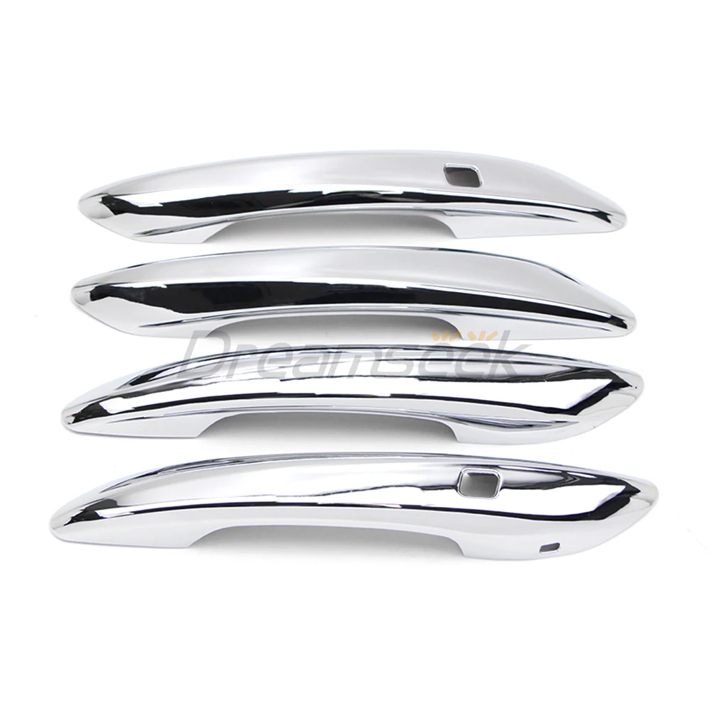4PCs Door Handle Cover Exterior Trim For Hyundai Elantra CN7 2021 2022 2023 Chrome Molding With 2 Smart Key Hole