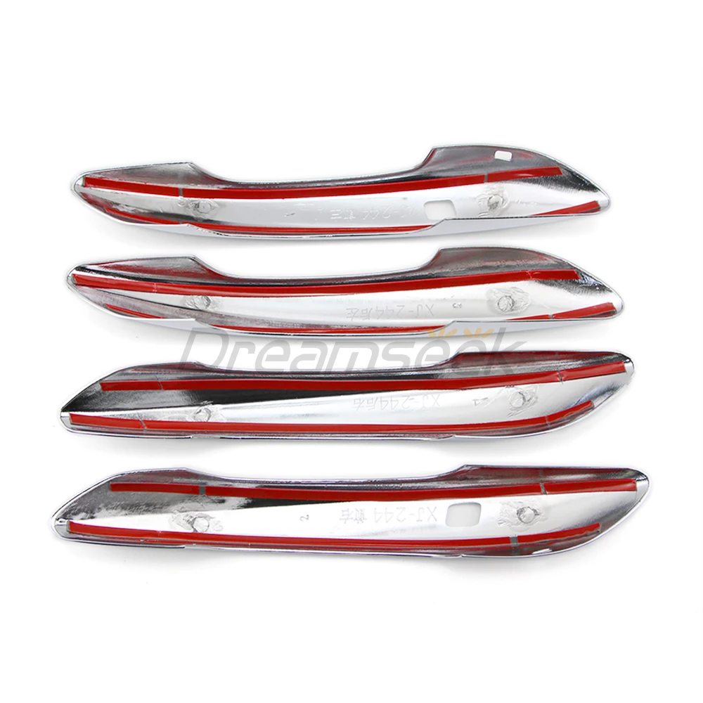 4PCs Door Handle Cover Exterior Trim For Hyundai Elantra CN7 2021 2022 2023 Chrome Molding With 2 Smart Key Hole